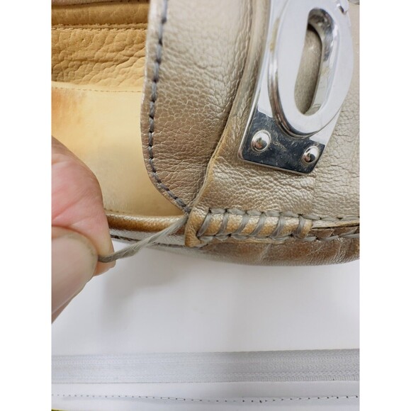 Coach New Yoork Napoleon Gold Leather Loafers / Driving Shoes Size 7B - Picture 9 of 10